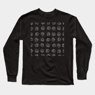 Paw print seamless fabric design black and white Long Sleeve T-Shirt